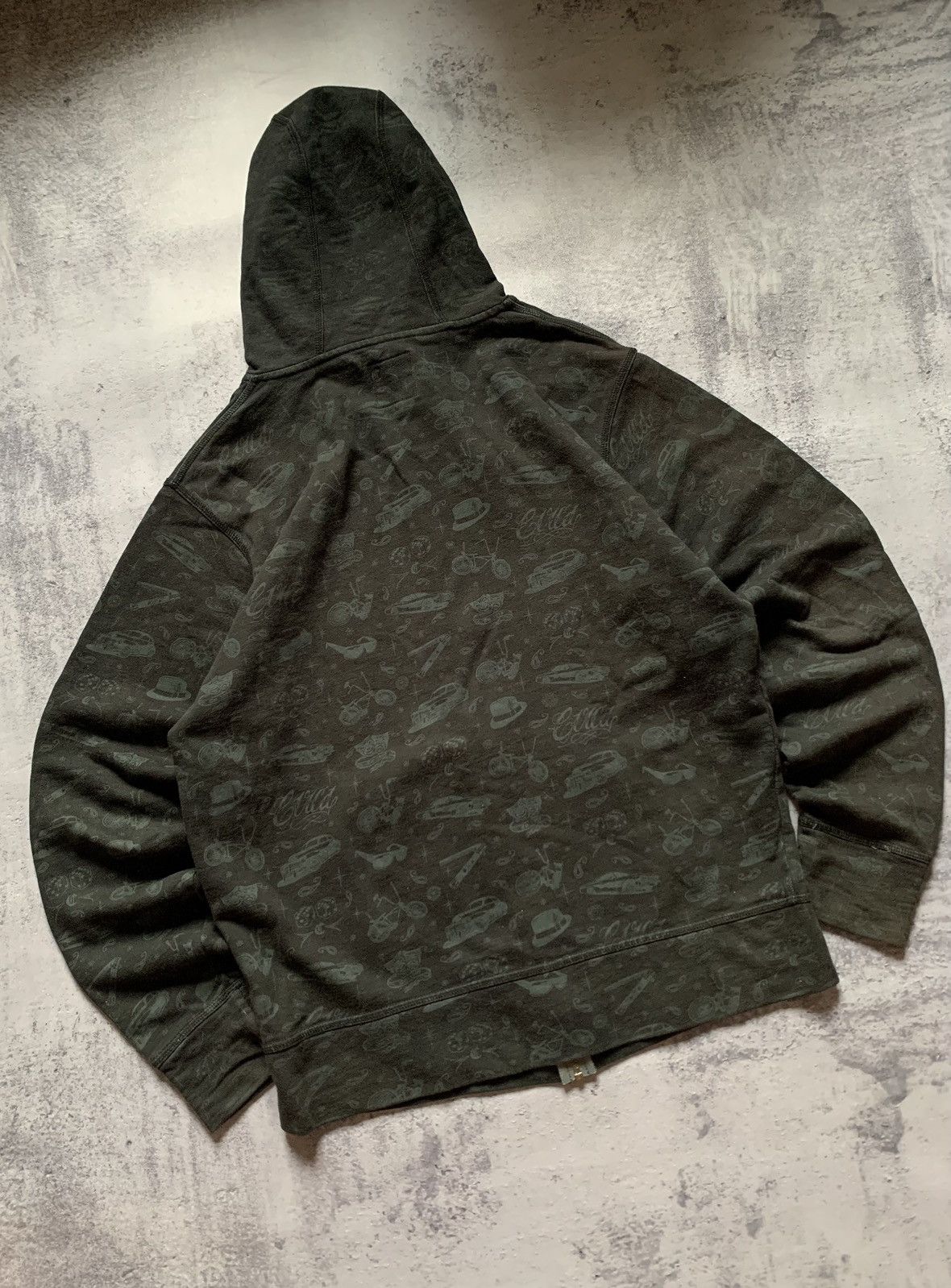 C1RCA × Hook-Ups Vintage Y2K Circa Skateboarding AOP Back Zip Hoodie Size US L / EU 52-54 / 3 - 6 Thumbnail