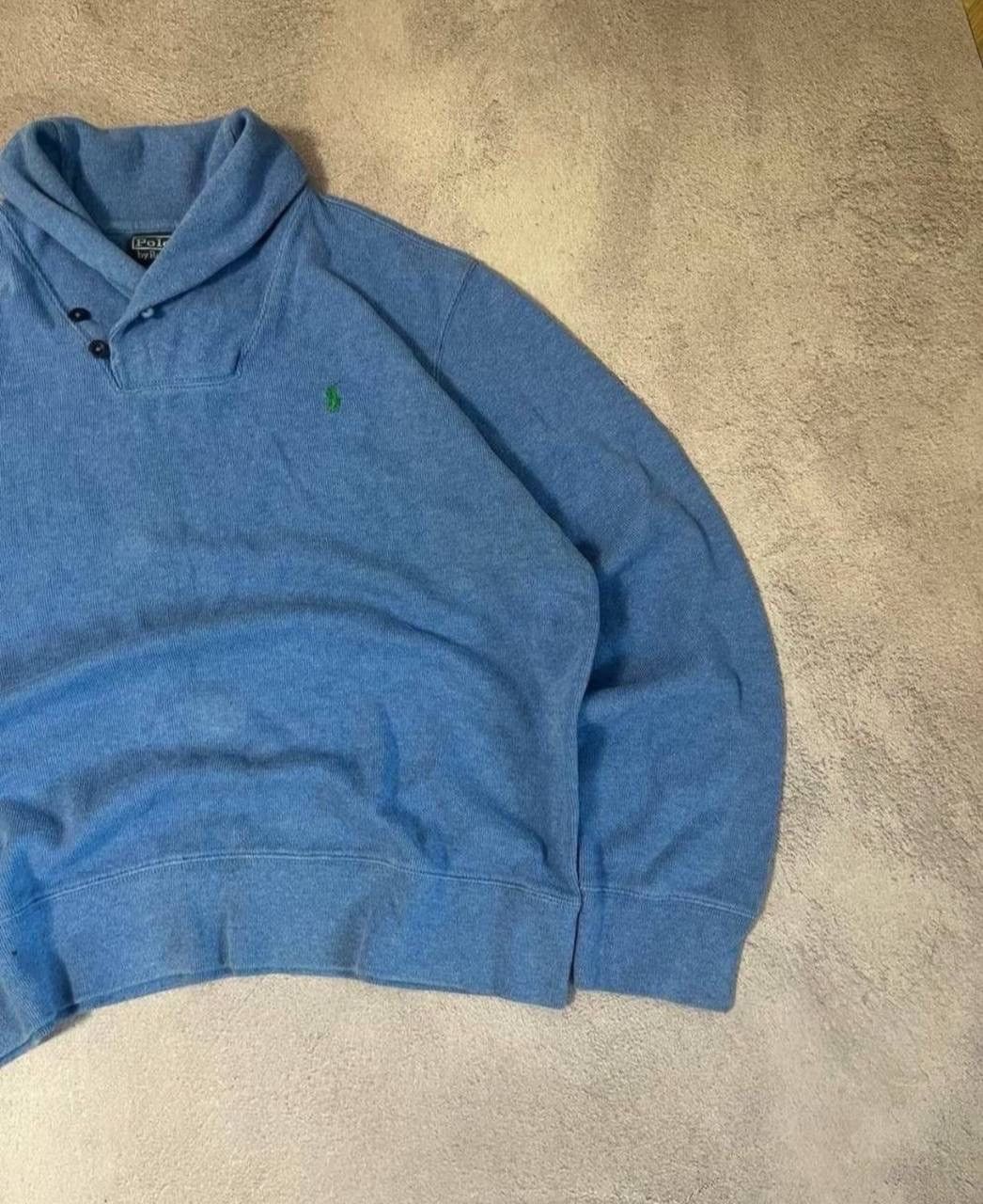 Polo Ralph Lauren × Vintage Vintage Polo Ralph Lauren Distressed Rugby Sweatshirt Size US L / EU 52-54 / 3 - 2 Thumbnail