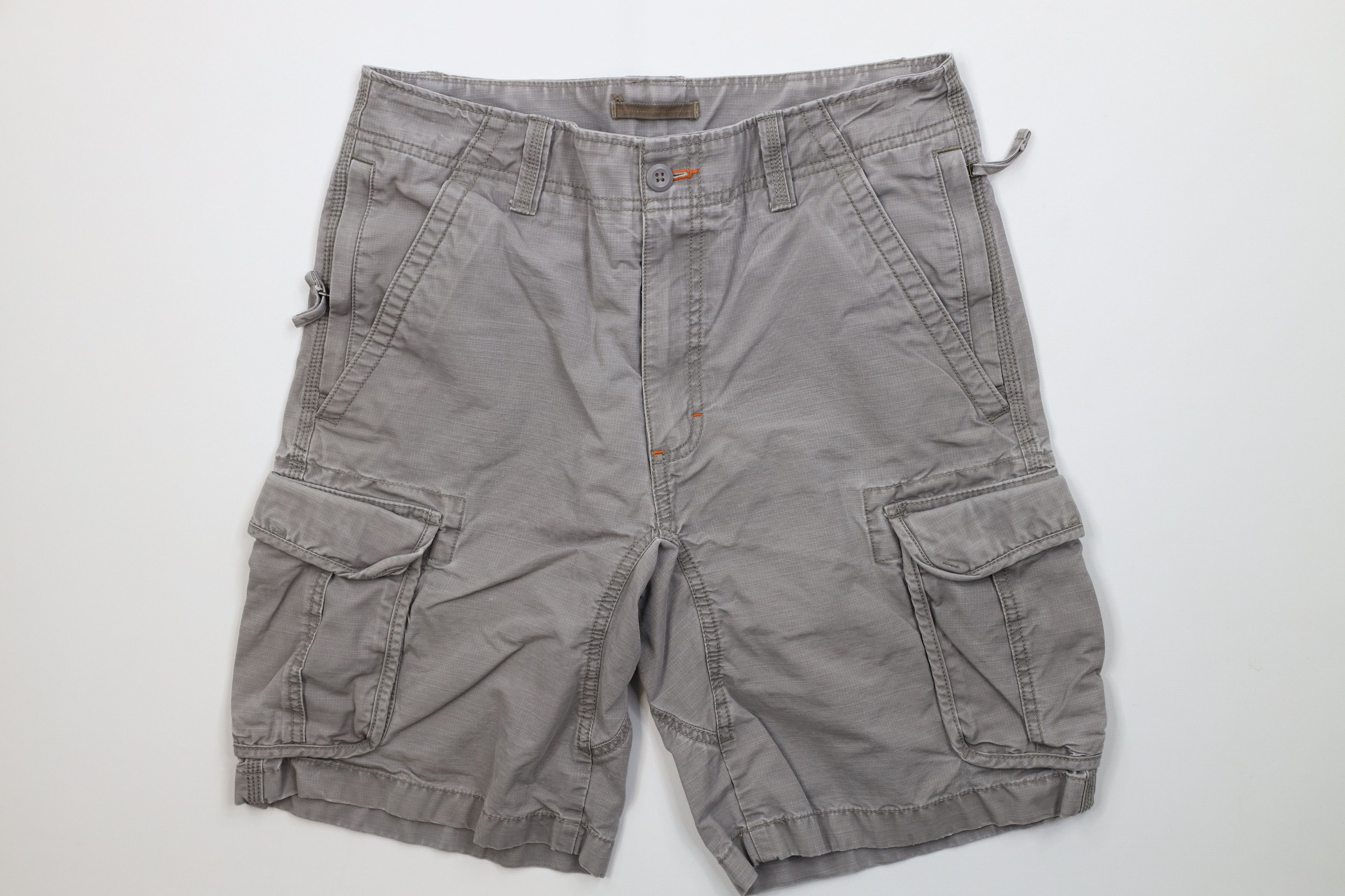 L.L. Bean Vintage LL Bean Heavyweight Ripstop Cargo Shorts Gray Cotton Size US 31 - 1 Thumbnail