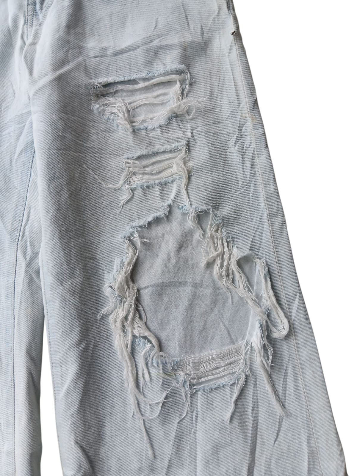 Lad Musician Splatter distressed light blue baggy jeans Size US 32 / EU 48 - 4 Thumbnail