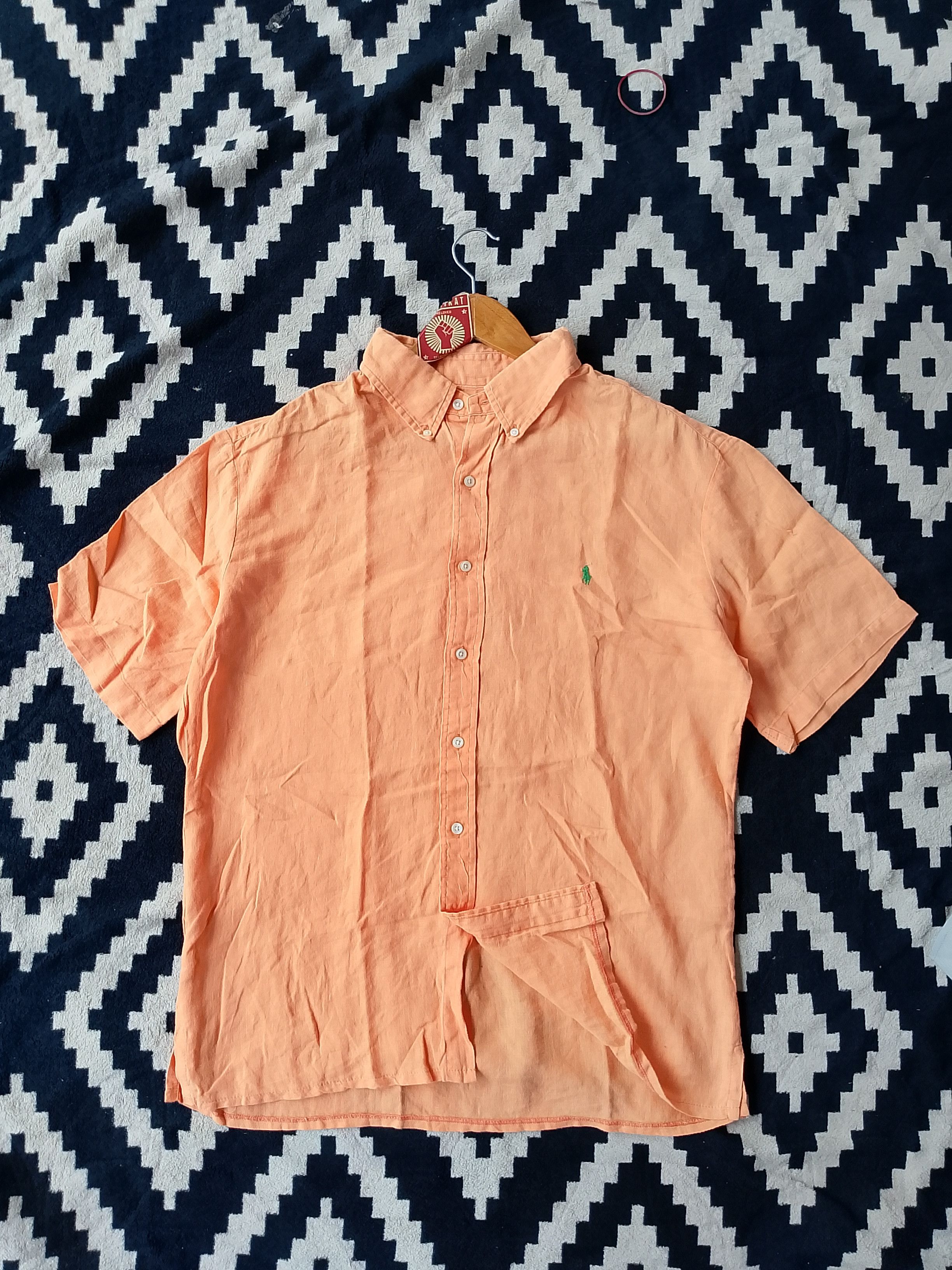 Ralph Lauren Vintage Rare Ralph Lauren Peach Linen Hibiscus High-Summer Size US XL / EU 56 / 4 - 3 Thumbnail