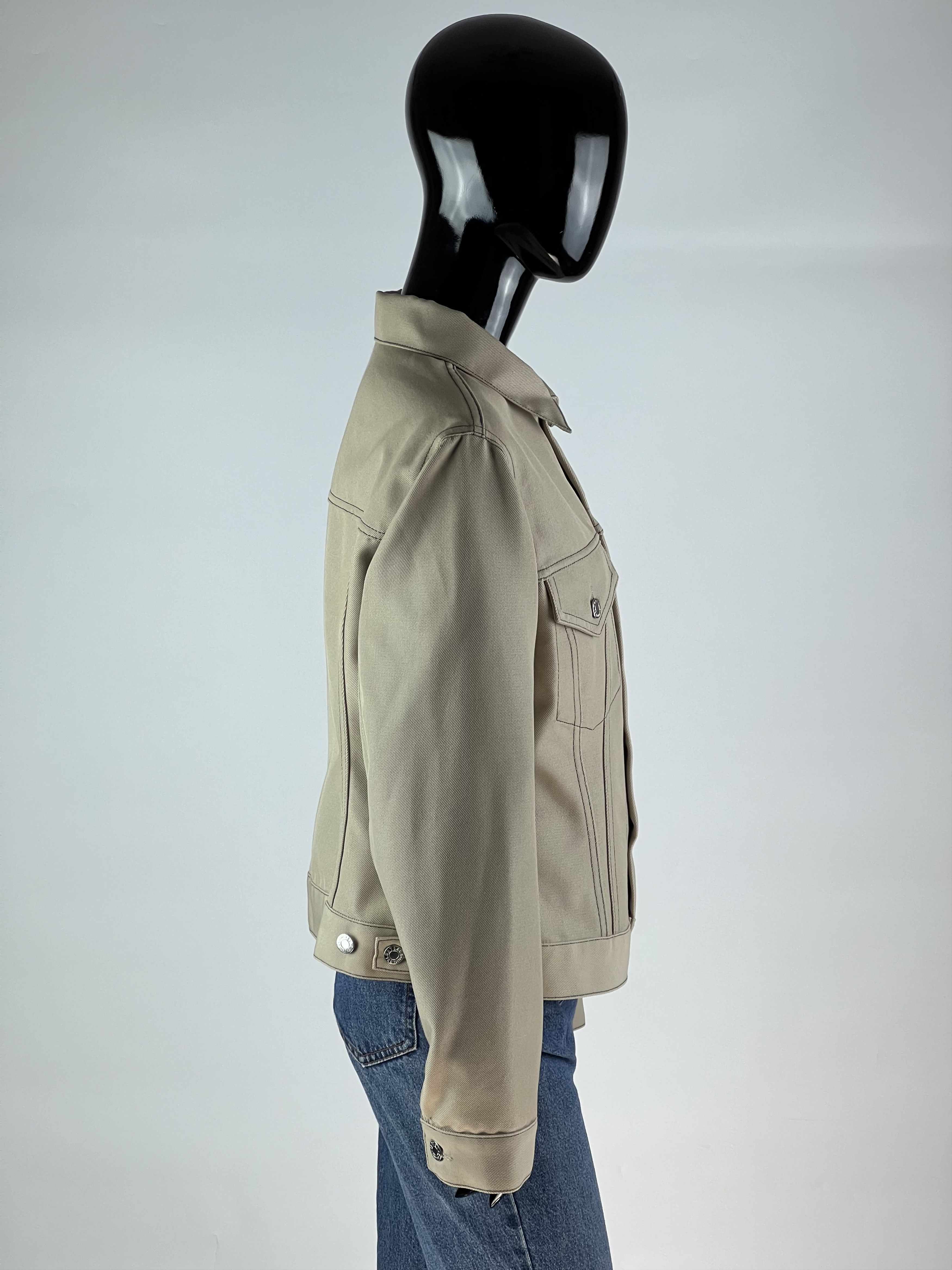 Helmut Lang Helmut Lang Women's Beige Denim Jacket Size L Size M / US 6-8 / IT 42-44 - 2 Thumbnail