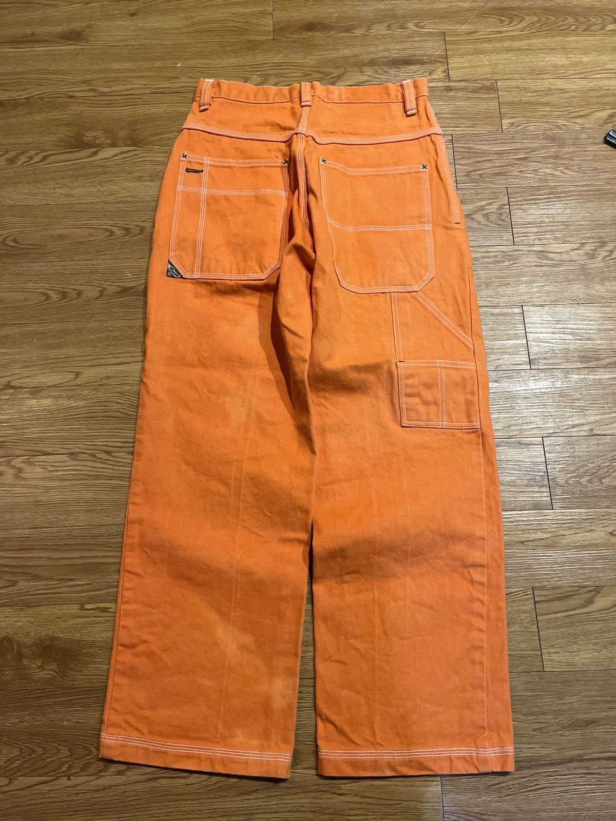 Vintage crazy vintage 90’s orange baggy regal wear jeans Size US 29 - 1 Thumbnail