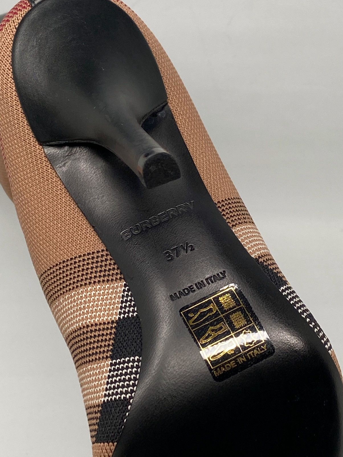 Burberry Burberry Square Toe Check Print Heel Booties size 37.5 Size US 7.5 / IT 37.5 - 15 Thumbnail