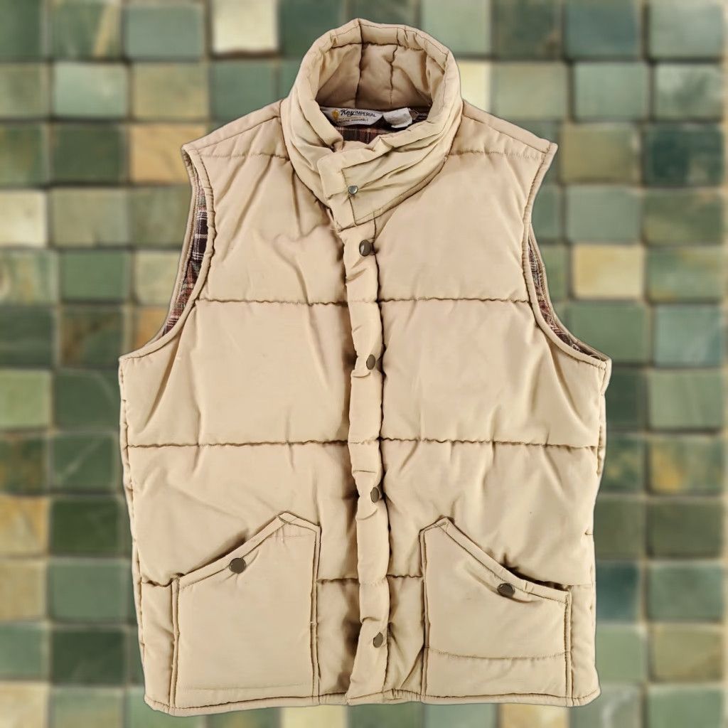 Imperial VINTAGE Key Imperial Puffer Vest Mens M Tan Brown Made USA Butt? Size US M / EU 48-50 / 2 - 1 Thumbnail