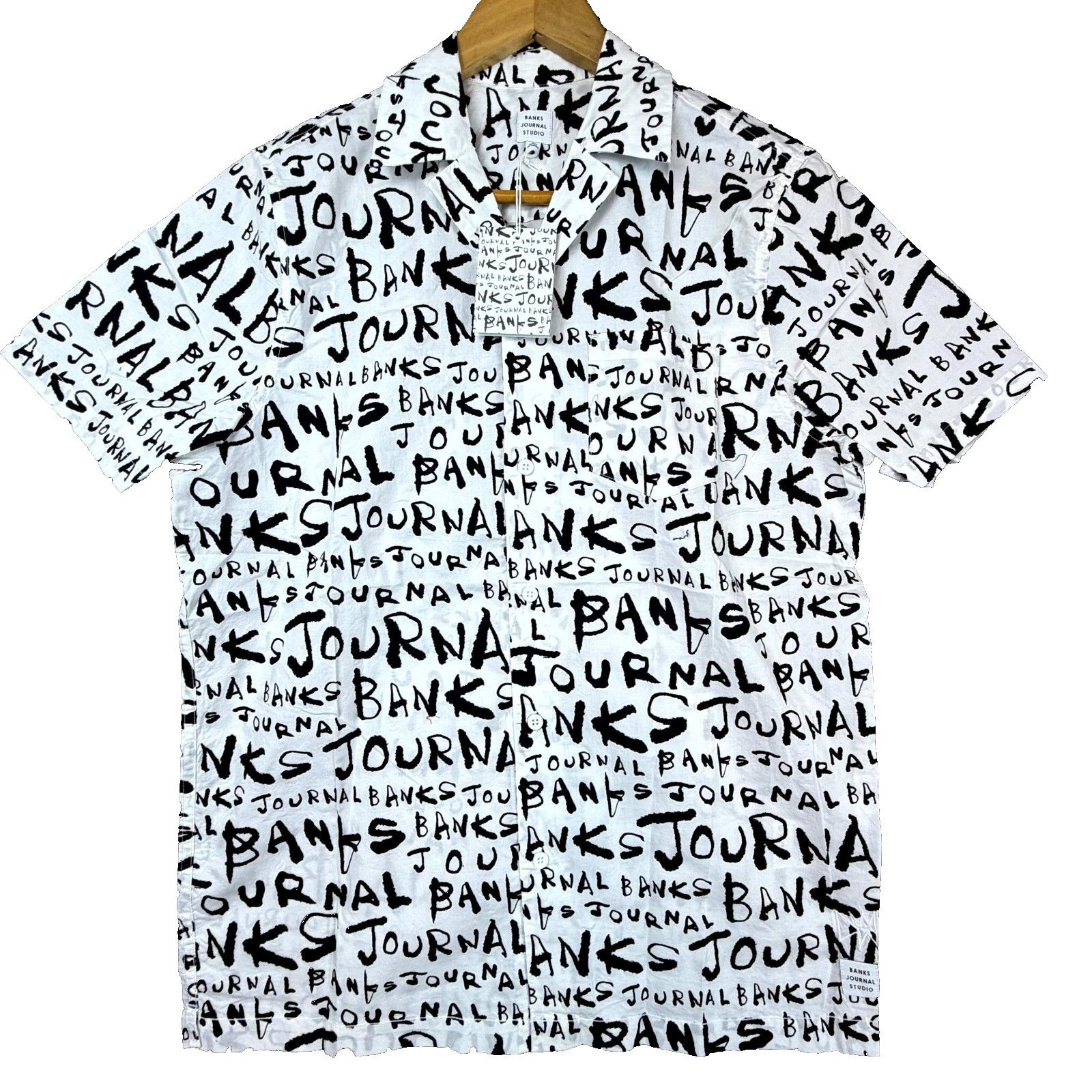 Banks Journal Banks Journal Dunkwell Shirt Small Off White Black Script Size US S / EU 44-46 / 1 - 1 Thumbnail