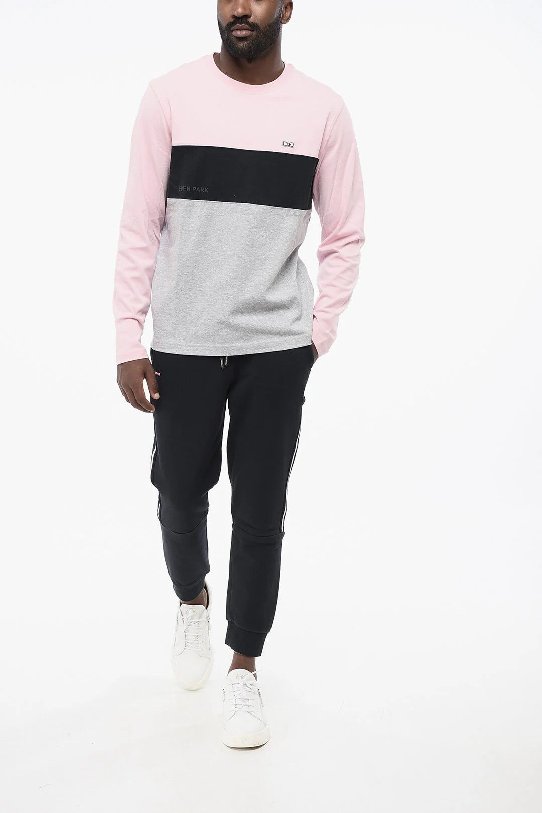 Eden Park og1mm0426 Long-Sleeve Crewneck T-Shirt in Pink Size US XXL / EU 58 / 5 - 4 Thumbnail