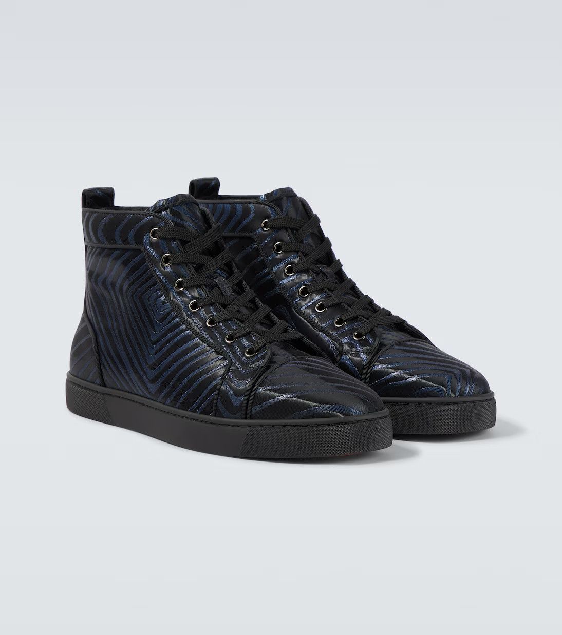 Christian Louboutin os11x0126 Louis High-Top Sneakers in Black/Blue Size US 8 / EU 41 - 5 Thumbnail