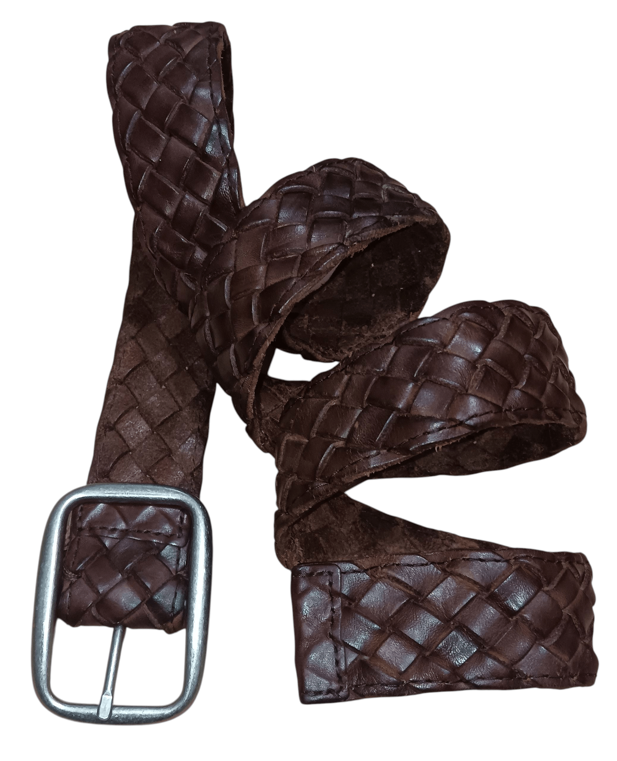 Genuine Leather BRAIDED LEATHER BELT Size 40 - 1 Preview