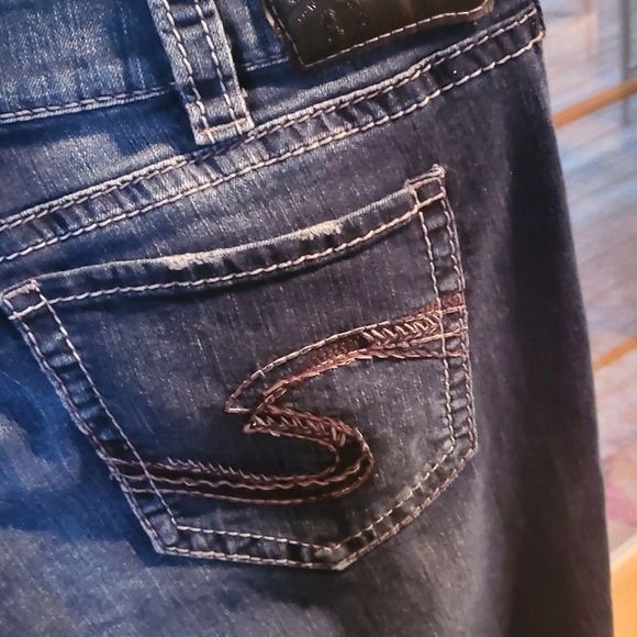 Vintage Silver Jeans Super Stretch Mid Slim Boot Sz. 33 x 33 Blue Je Size US 33 - 6 Thumbnail