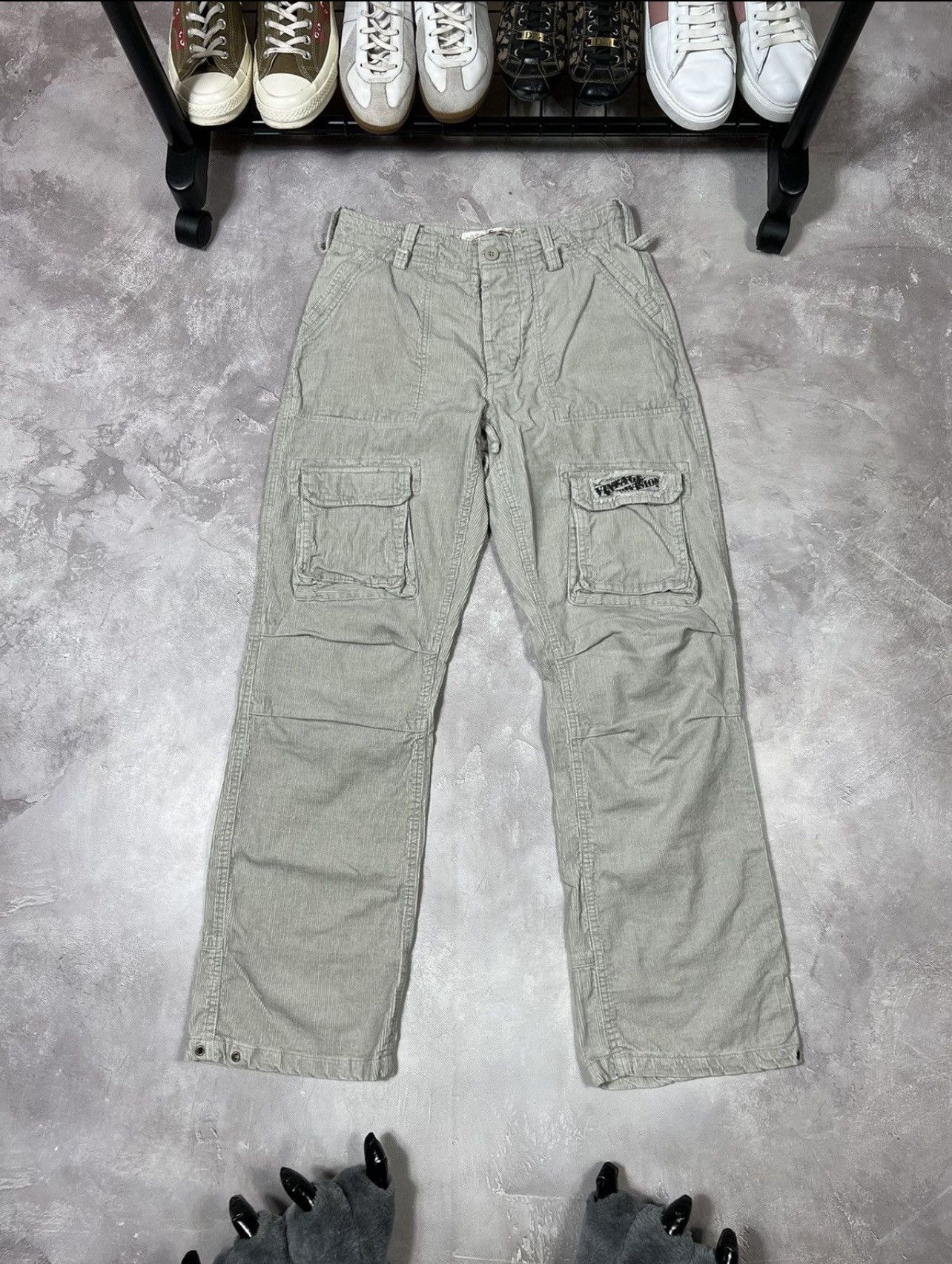 Vintage Vintage Fishbone Corduroy Y2k Cargo Pants Size US 30 / EU 46 - 1 Thumbnail