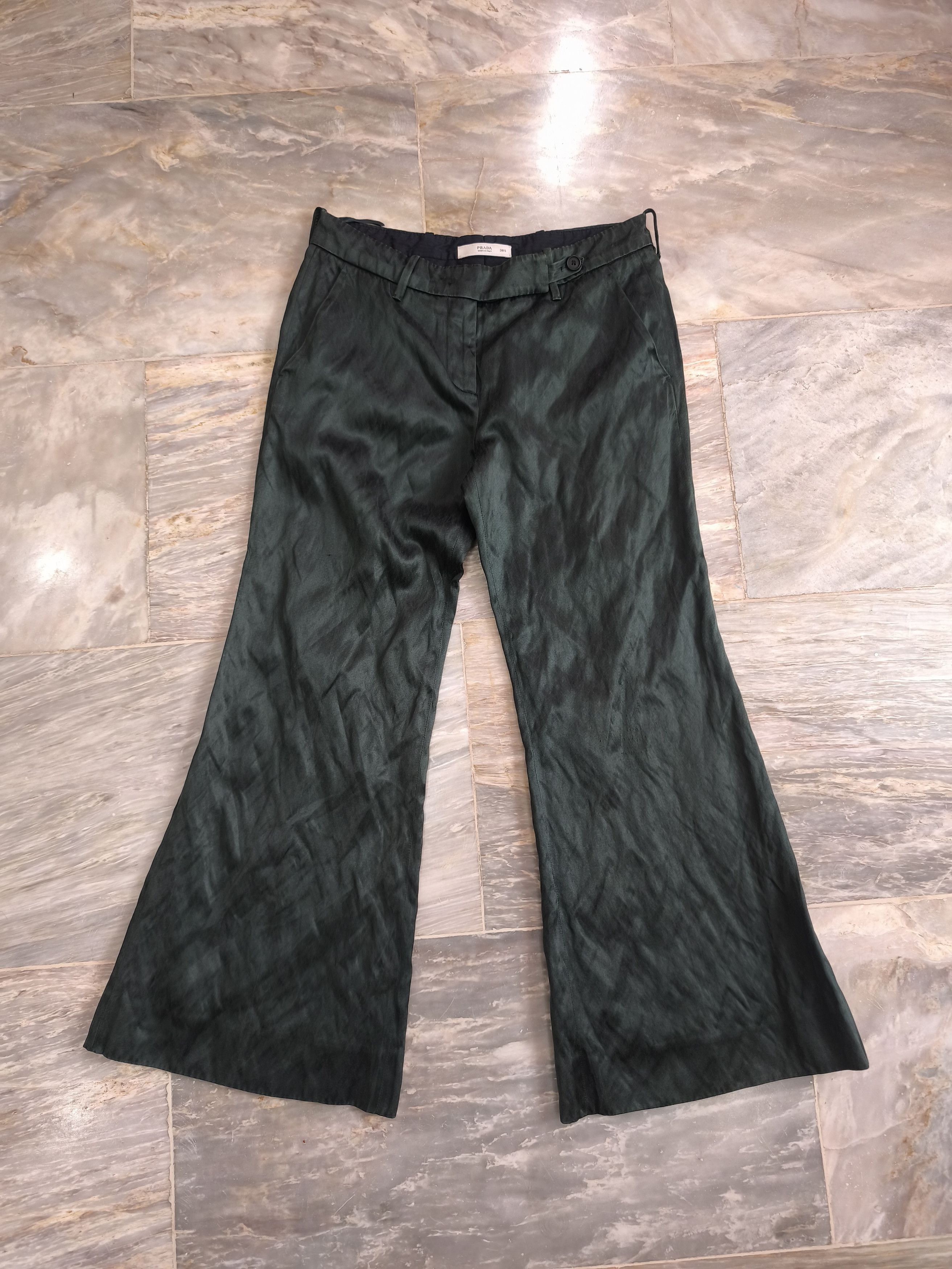 Prada Prada Satin Flared Trousers Size 26" / US 2 / IT 38 - 1 Thumbnail