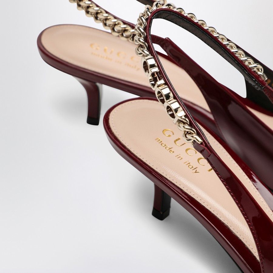 o1d2blof0824 Leather Signorina Decollete in Dark Red