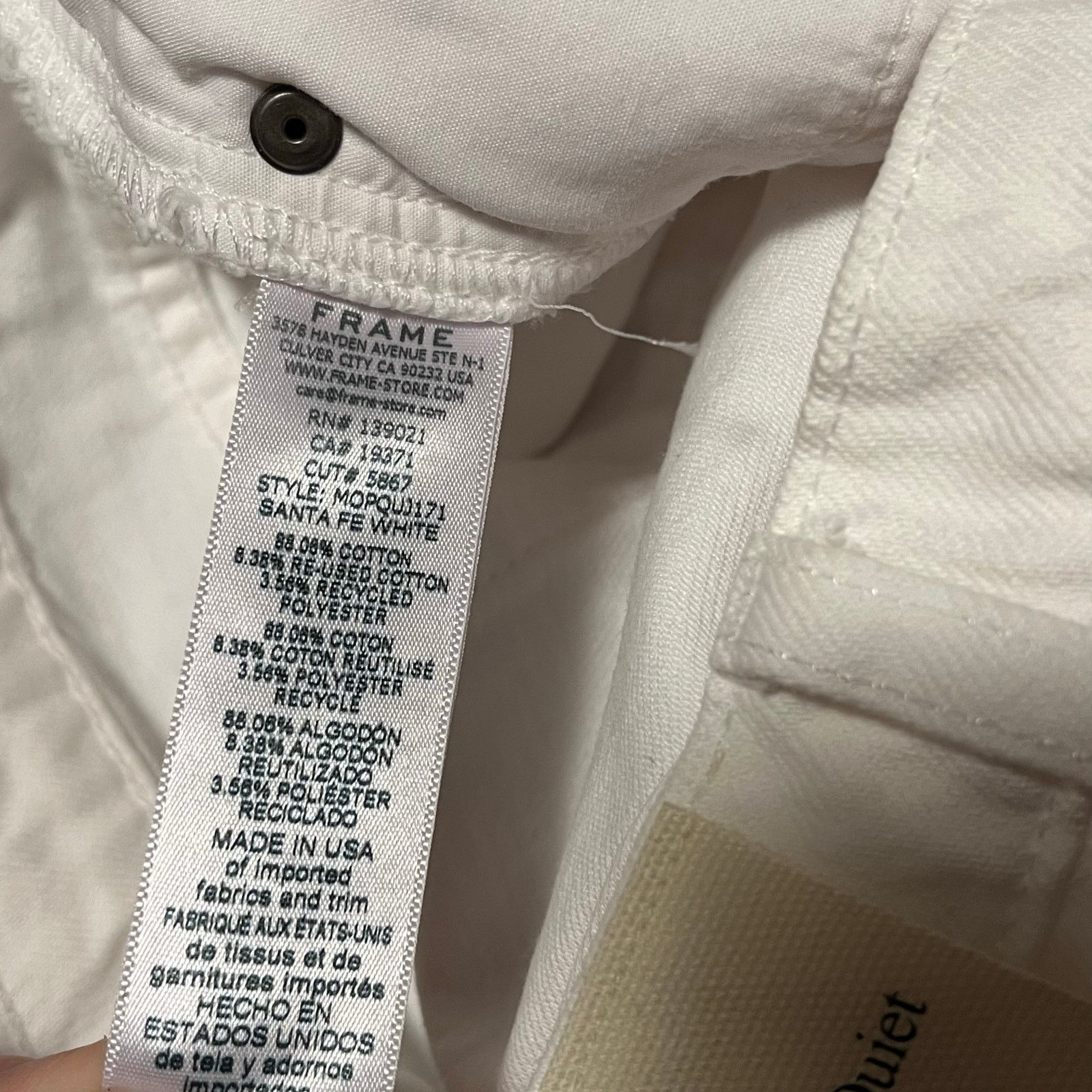 Museum of Peace & Quiet •NWT• Museum of Peace & Quiet White FRAME Denim Pants • MoPQ Size US 32 / EU 48 - 11 Thumbnail