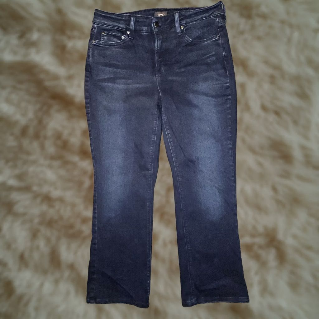 NYDJ NYDJ Barbara Bootcut Jeans Women's 10 Dark Blue Lift Tuck Stretch Preppy City Casual Denim Size 32" / US 10 / IT 46 - 1 Thumbnail
