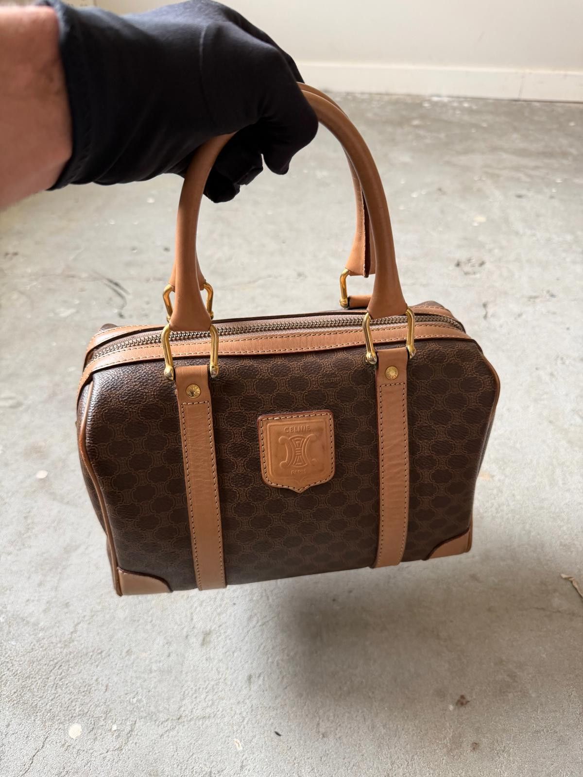 Celine Celine Macadam Boston Bag Brown/Beige Size ONE SIZE - 5 Thumbnail