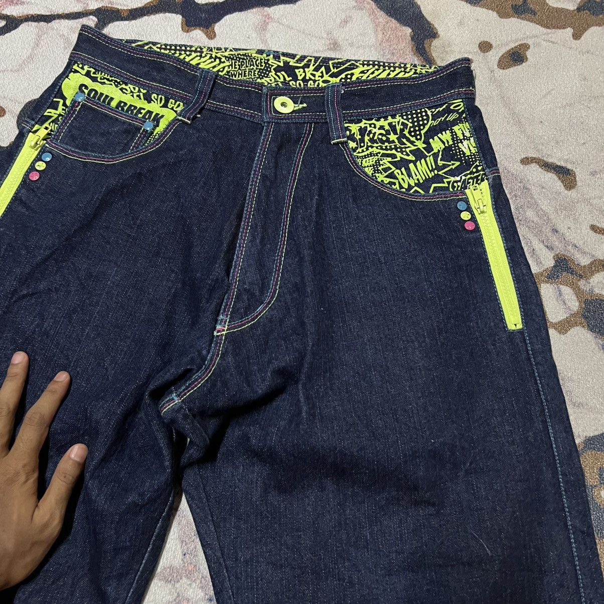 Other Soul Break Denim Jeans Graffiti Print Size US 31 - 5 Thumbnail