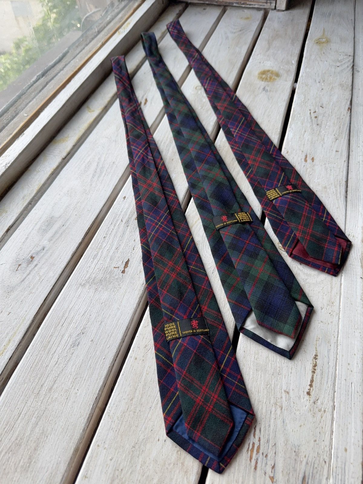 Designer × Vintage 3x Vintage Scottish Wool Tartan Ties Made in Scotland Size ONE SIZE - 4 Thumbnail