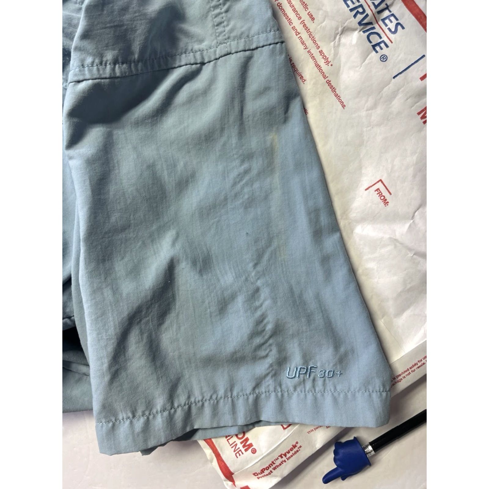 Vintage Columbia PFG Shirt Mens L Button-Up Short Sleeve Blue 30+ UPF Collared Nylon Polyester Pockets Size US L / EU 52-54 / 3 - 6 Thumbnail
