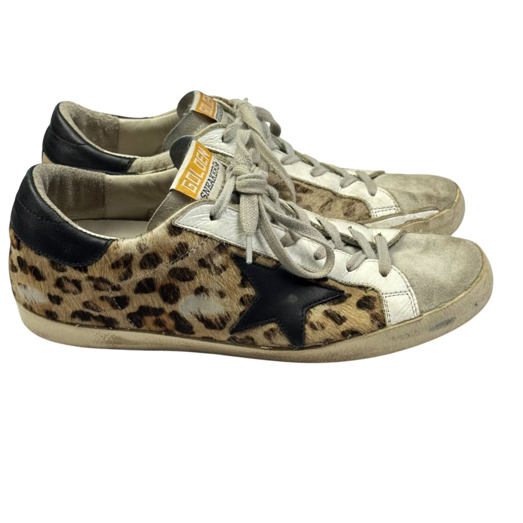 Golden Goose VINTAGE: No, Golden Goose Superstar Snow Leopard Print Distressed Sneakers Womens Size 37EU Sneakers Size US 7 / IT 37 - 5 Thumbnail