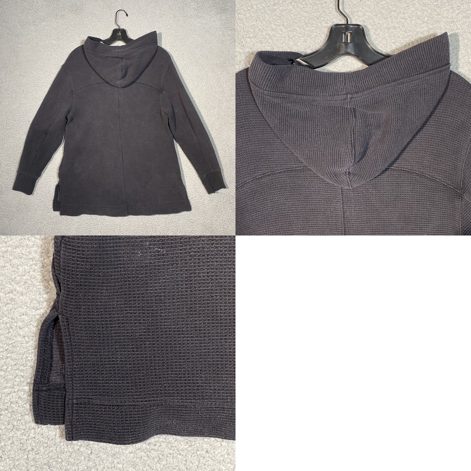 Athleta Athleta Hoodie Women’s Gray Coaster Luxe Waffle Pullover Sweatshirt S Small Button Accents Activewear Regular Fit Jacket? Size S / US 4 / IT 40 - 8 Thumbnail
