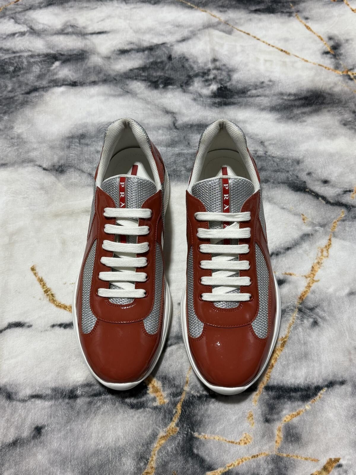 Prada Prada America’s Cup Low Orange Patent Leather - Sz12.5US Size US 12.5 / EU 45-46 - 2 Thumbnail