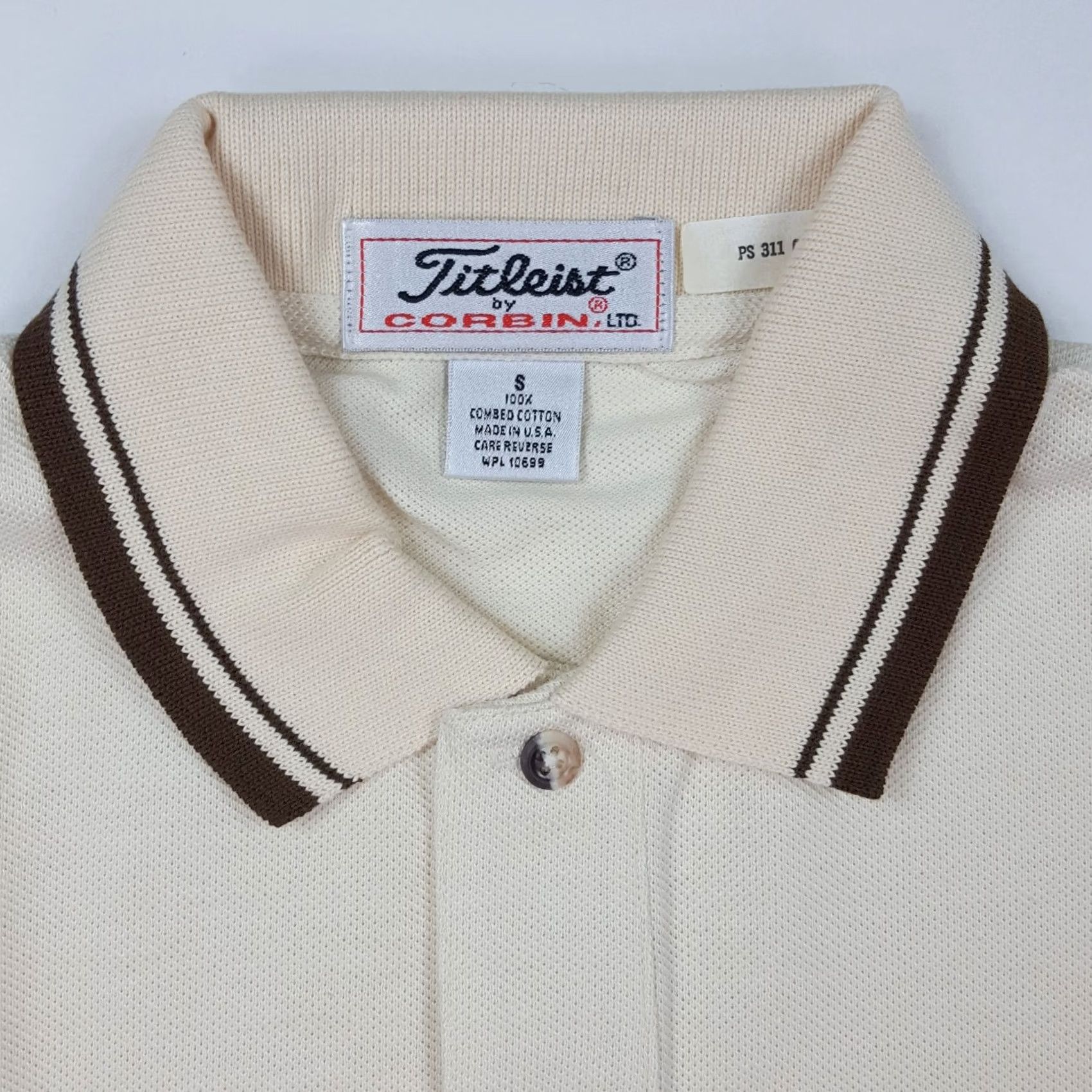 Titleist VINTAGE Titleist Golf Polo Men's S Ivory Knit Collared Button Shirt USA Made 90s Preppy Athletic Golf Outdoor PGA Sports Tennis Classic Shirt Size US S / EU 44-46 / 1 - 3 Thumbnail