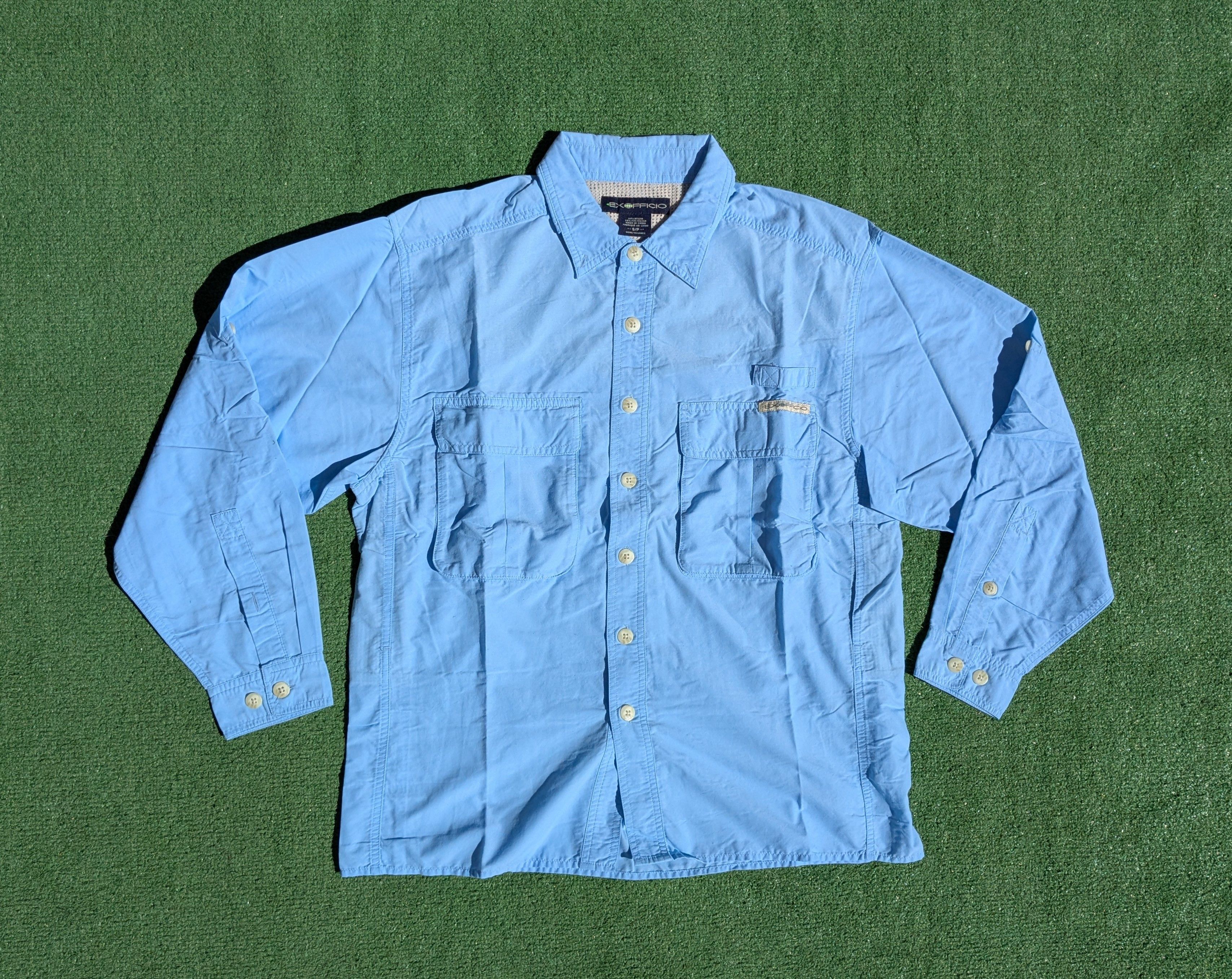 ExOfficio ExOfficio Adventure Travel Sky Blue Air Strip L/S Shirt Size US S / EU 44-46 / 1 - 5 Thumbnail