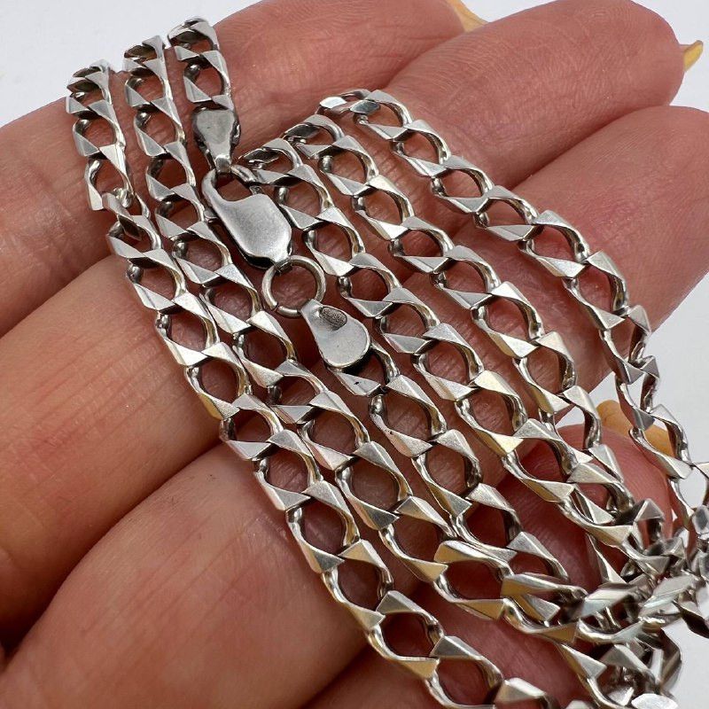 Sterling Silver Vintage Sterling Silver 925 Curb Chain Necklace 50cm 8.9g Size ONE SIZE - 8 Thumbnail