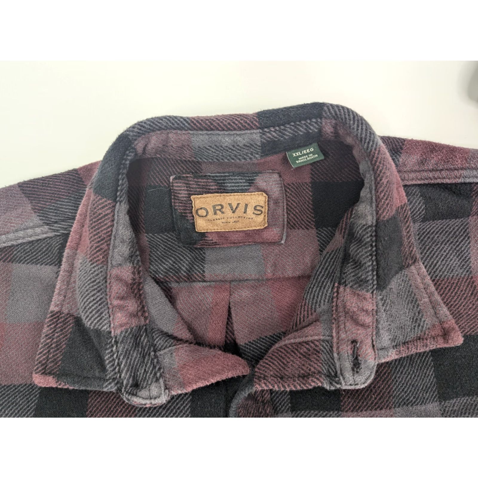 Orvis VINTAGE Orvis Shacket Shirt 2XL Red Big Bear Heavyweight Plaid Flannel Button-Up Christmas Winter Mens Size US XXL / EU 58 / 5 - 7 Thumbnail