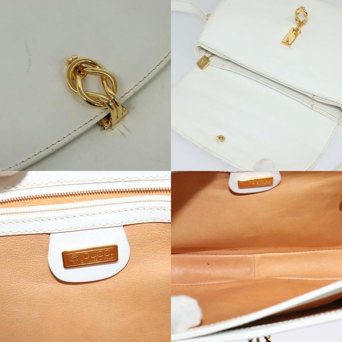Gucci GUCCI Shoulder Bag Leather White Gold Size ONE SIZE - 11 Thumbnail