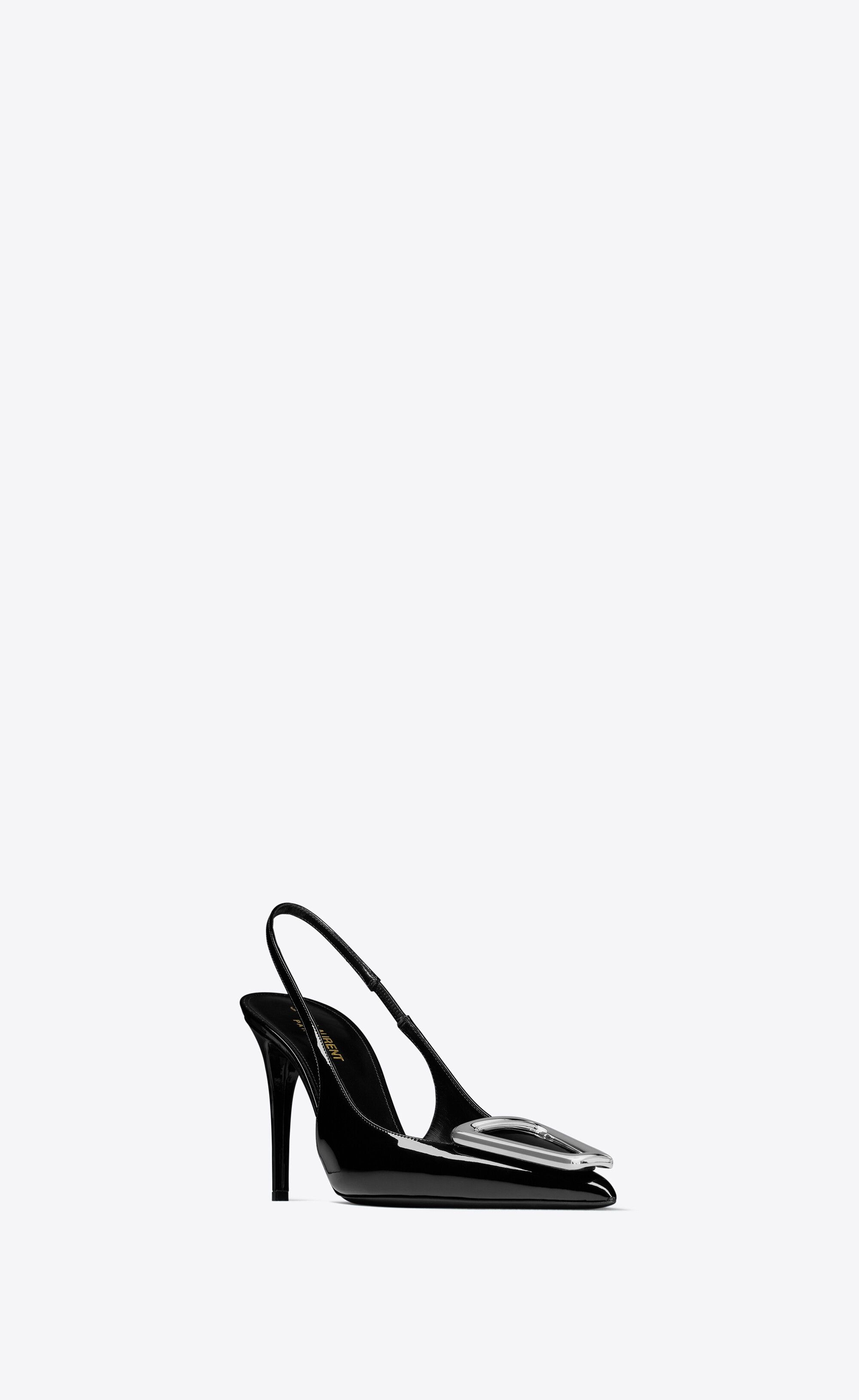 Saint Laurent Paris oc11z1225 756062 Avenue Slingback Pumps in Patent Leather Size US 6.5 / IT 36.5 - 3 Thumbnail