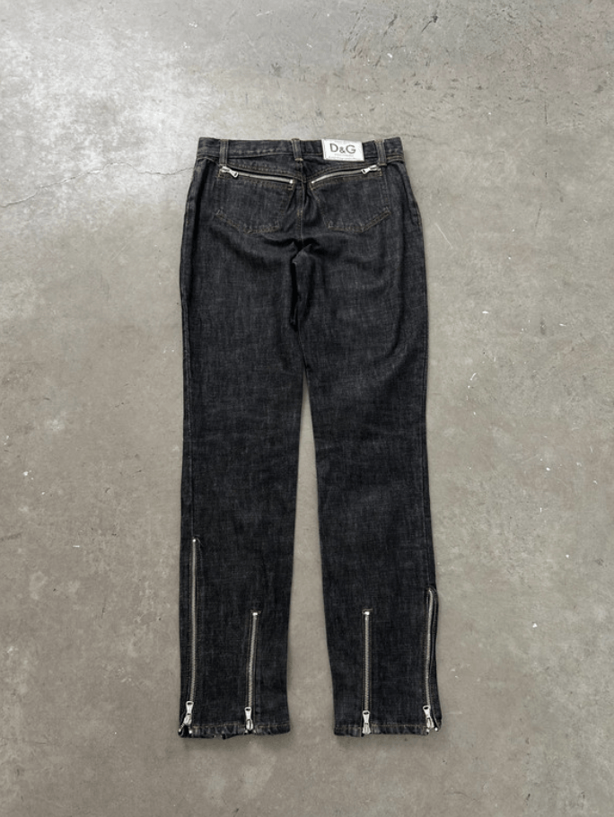 Dolce & Gabbana × Jean Dolce Gabbana Denim Cargo Pants Wide Boot Cut Zip EX0107 Size 27" / US 4 / IT 40 - 6 Thumbnail
