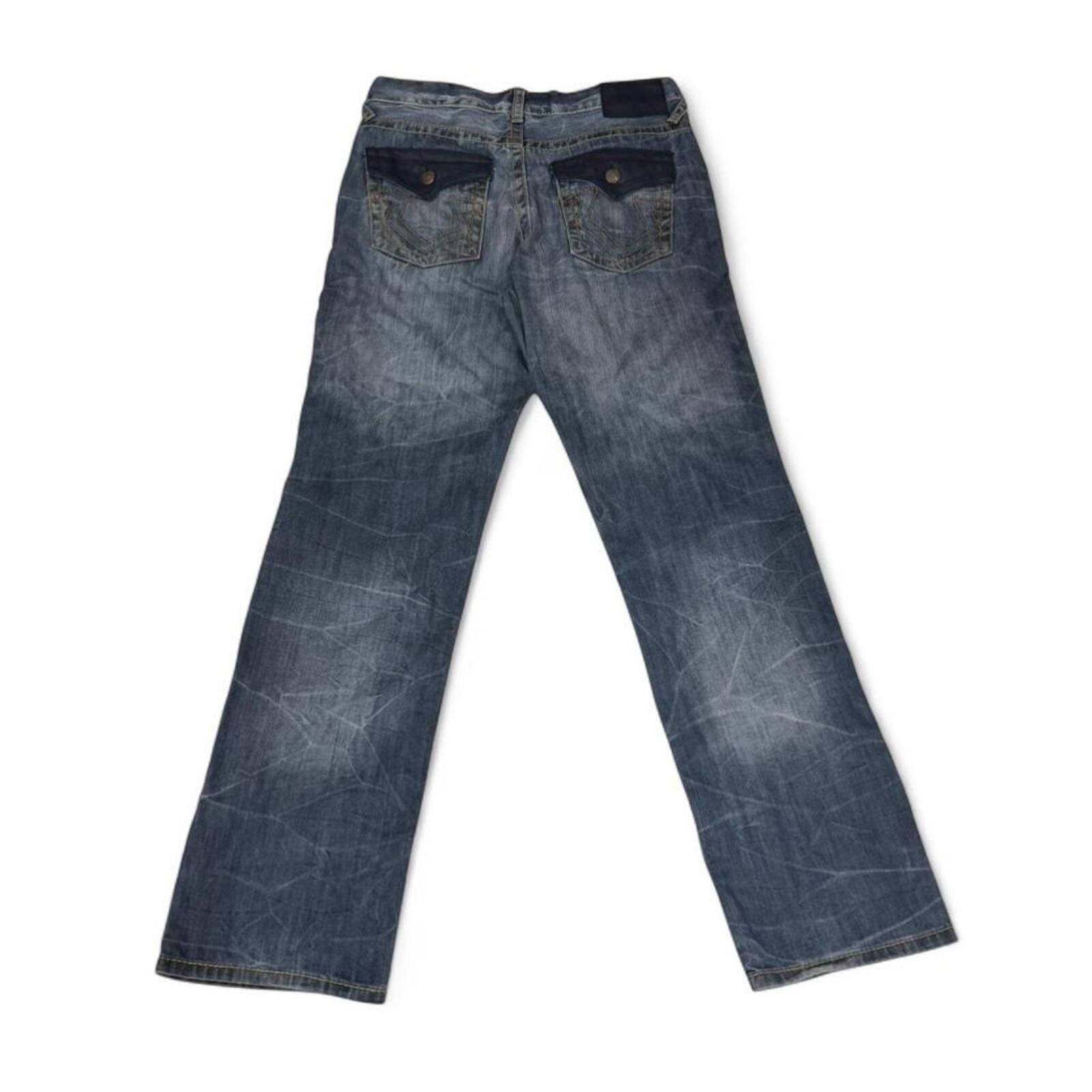 True Religion Y2K OKAY Jeans Wear Blue Denim Jeans Flap Pocket TR Style Size 34" / US 12 / IT 48 - 1 Thumbnail