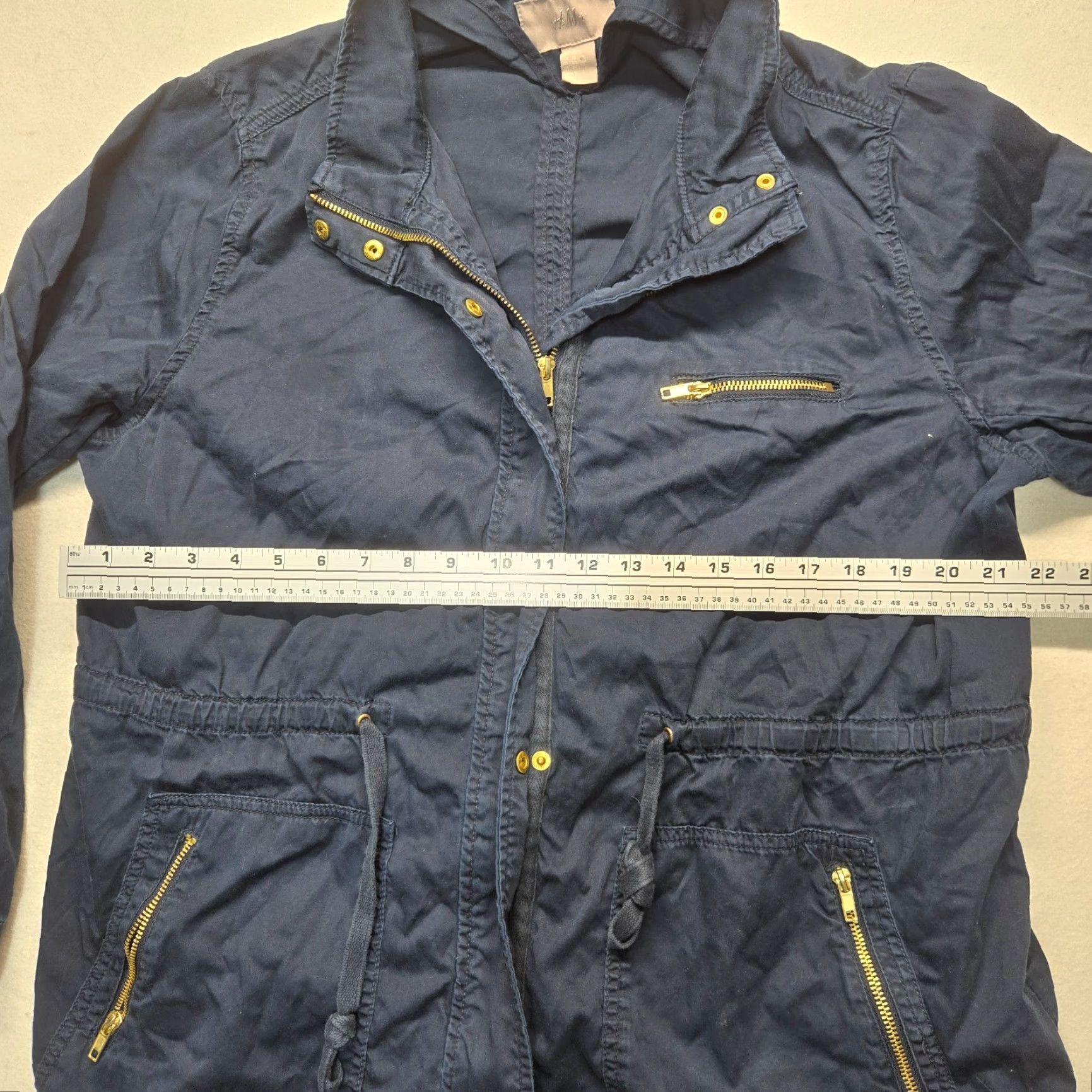 H&M H&M Navy Blue Long Sleeve Jacket Coat Woman Size 20 Full Zip & Button Adult Regular Size 3XL / US 20-22 - 4 Thumbnail