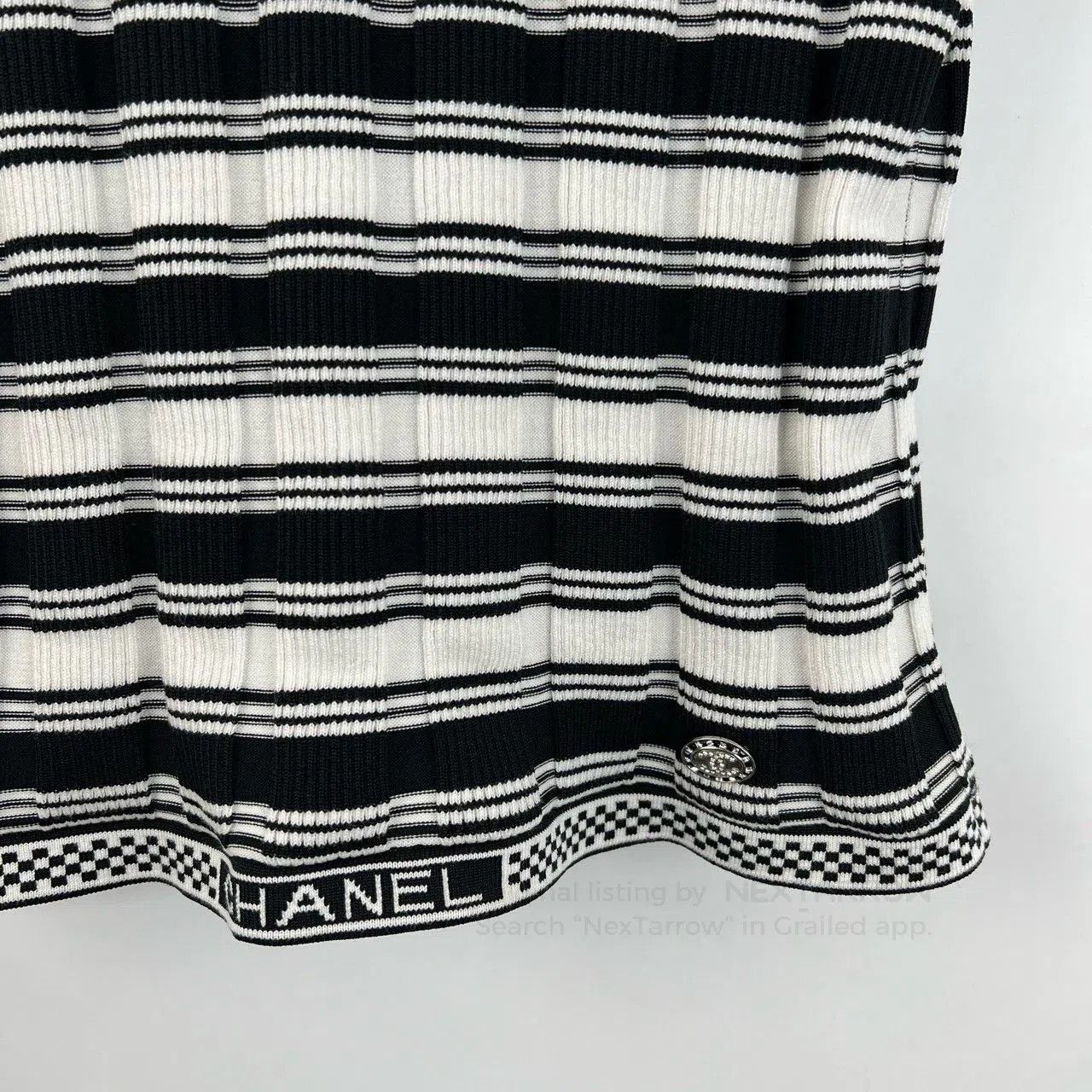 Chanel Chanel Classic Black White Stripe Knit Top. Size XXS / US 00 / IT 34 - 7 Thumbnail