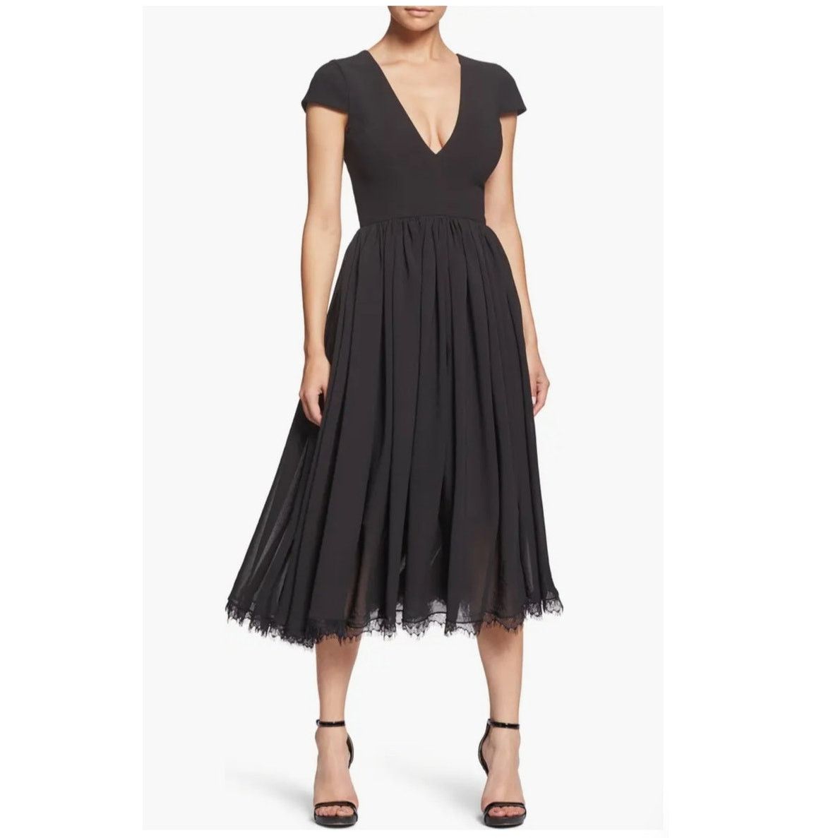 Dress the Population New Dress the Population Corey Dress $198 XS Black LBD Midi Size XS / US 0-2 / IT 36-38 - 1 Thumbnail