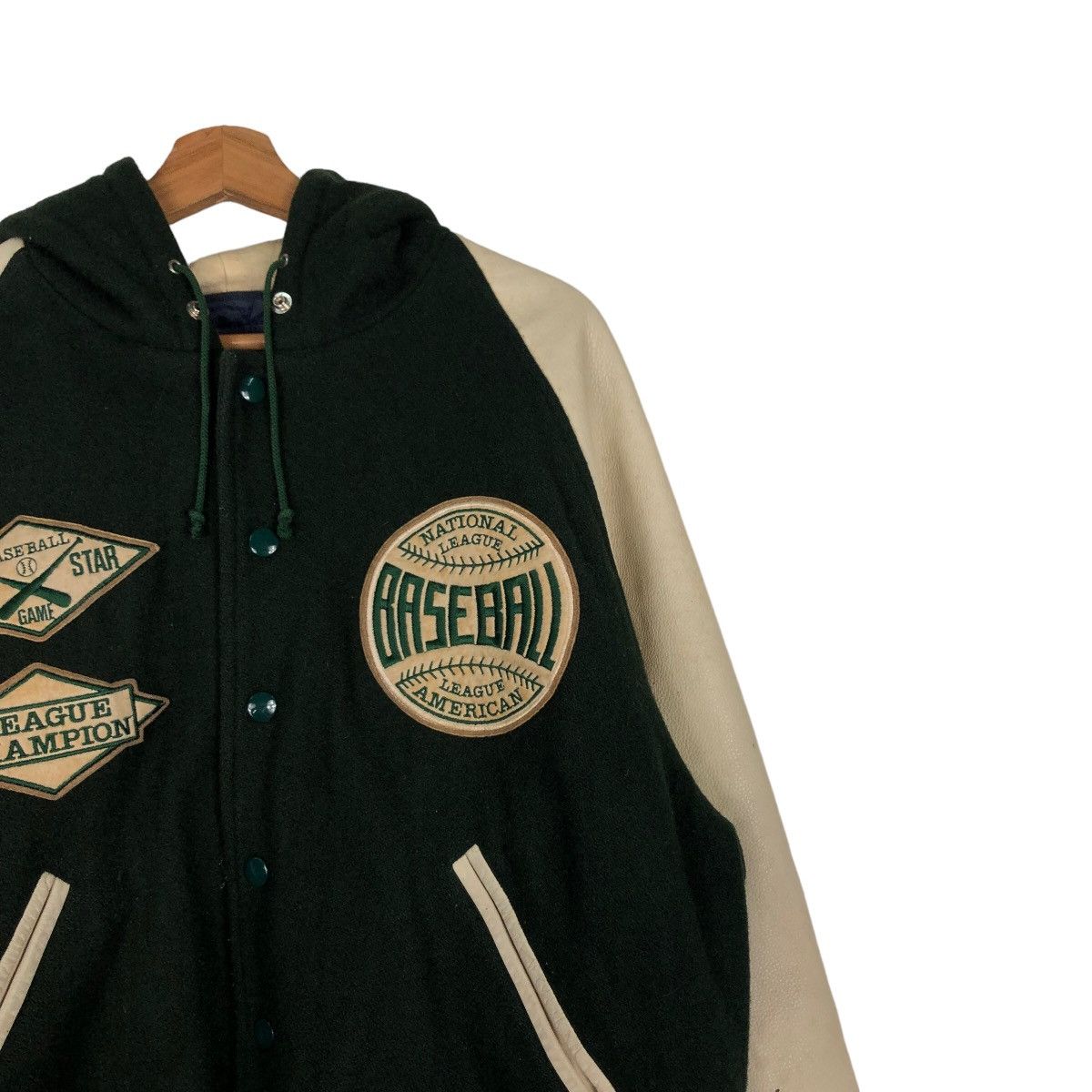 Japanese Brand 🔥Leather Jumper Stadium American National League Baseball Size US L / EU 52-54 / 3 - 6 Thumbnail