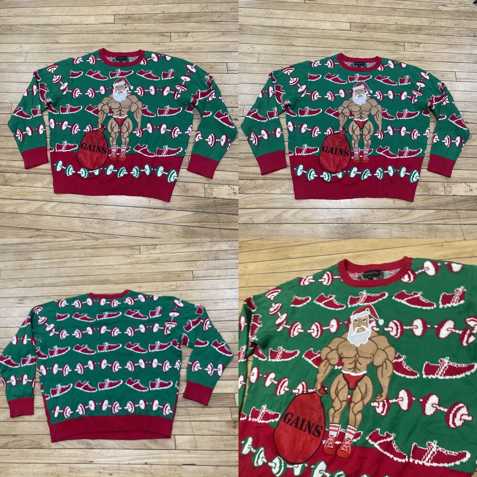 Vintage VINTAGE Blizzard Bay Ugly Christmas Sweater Men 2XL Graphic Print Santa Green Red Christmas Holiday Size US XXL / EU 58 / 5 - 11 Thumbnail