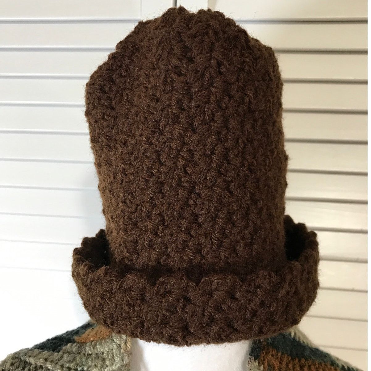 Handmade NWT Handmade Crocheted Brown Multicolor Beanie & Scarf 60” Size ONE SIZE - 2 Thumbnail