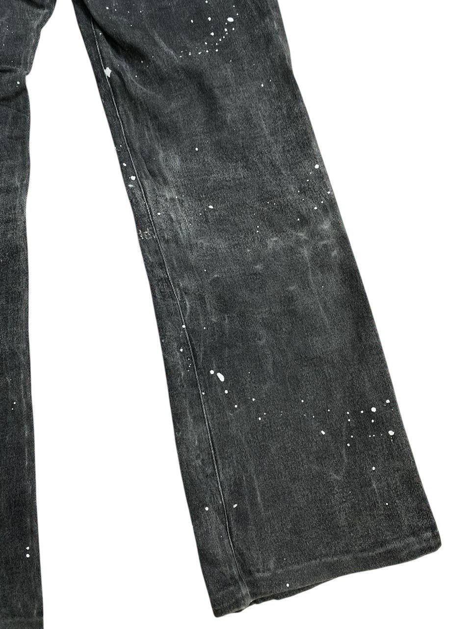 Japanese Brand Y2K 2000’s Berning Sho Paint Splatter Poem Black Denim Size US 29 - 14 Thumbnail