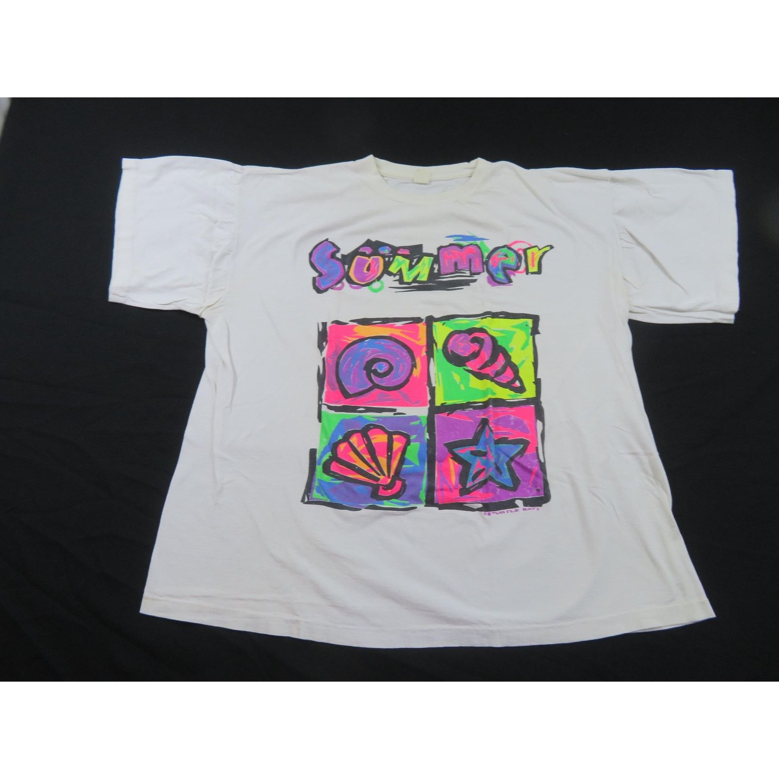 Other Turtle Bay Hawaii T-Shirt White Neon Colors Sz 2XL 1980s Size US XXL / EU 58 / 5 - 1 Thumbnail