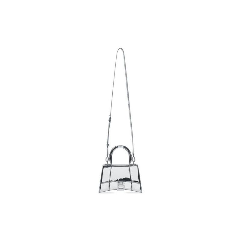 Balenciaga o1tr1nto1125 Size: OS / Hourglass XS Handbag in Silver Size ONE SIZE - 5 Thumbnail
