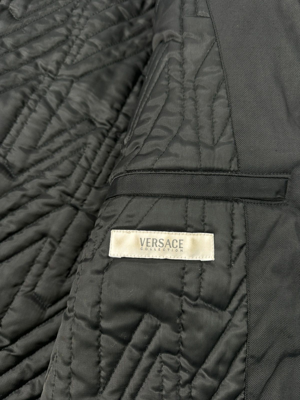 Versace Versace Black Cotton & Leather Padded Bomber Jacket Hoded Size US M / EU 48-50 / 2 - 13 Thumbnail