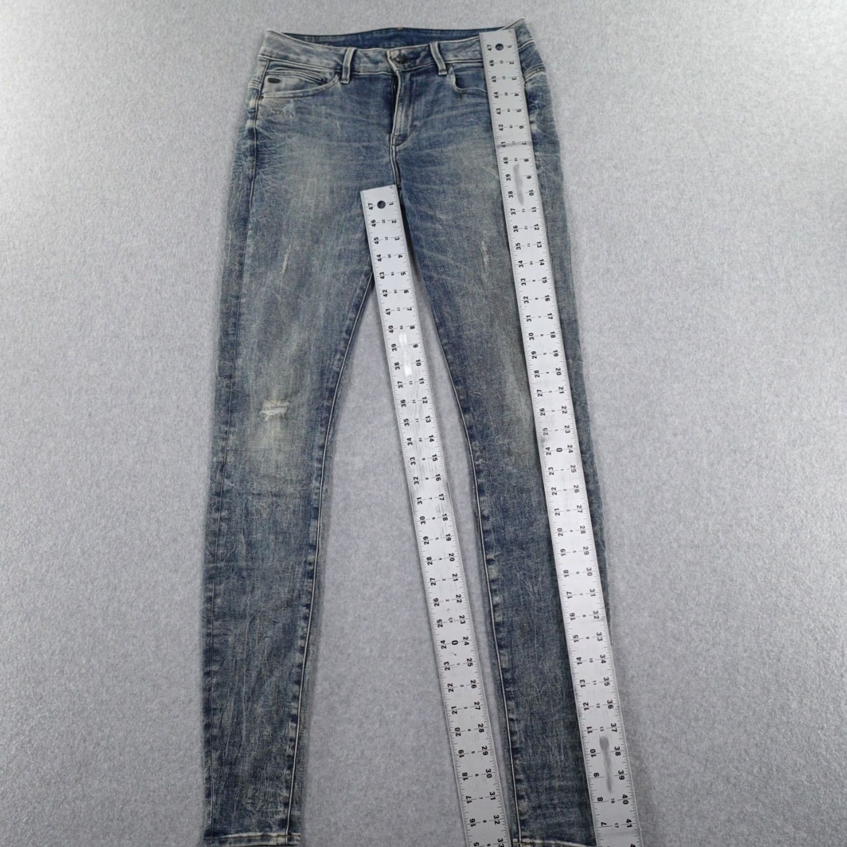G-Star G-Star Jeans Skinny 31 (31X33) Denim Blue Wash Womens 5-Pocket Stretch Slim Mid Mafid VINTAGE? (No) Size 24" / US 00 / IT 34 - 3 Thumbnail