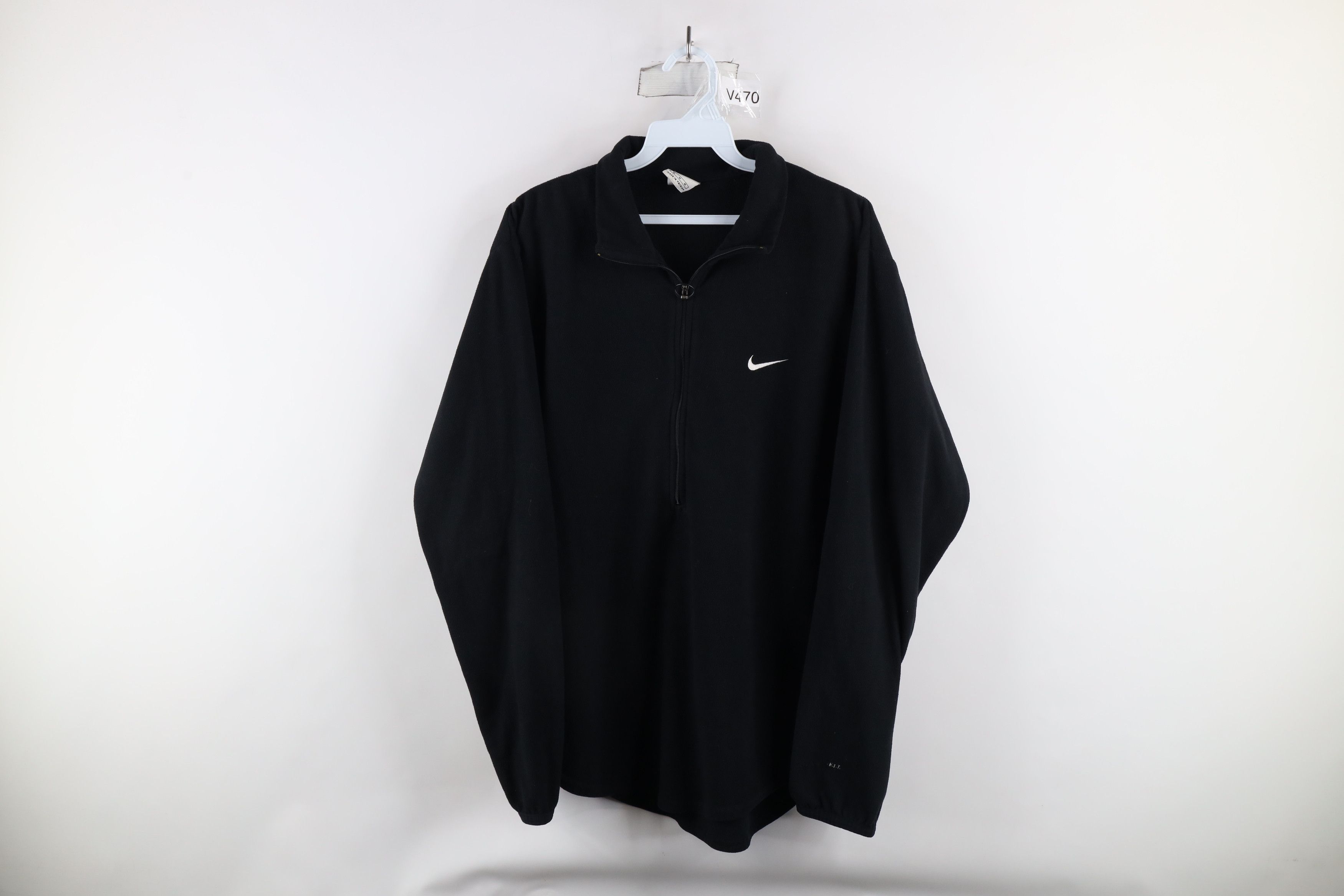 Nike × Vintage Vintage 90s Nike Scott Mini Swoosh Half Zip Fleece Sweater Size US M / EU 48-50 / 2 - 1 Thumbnail