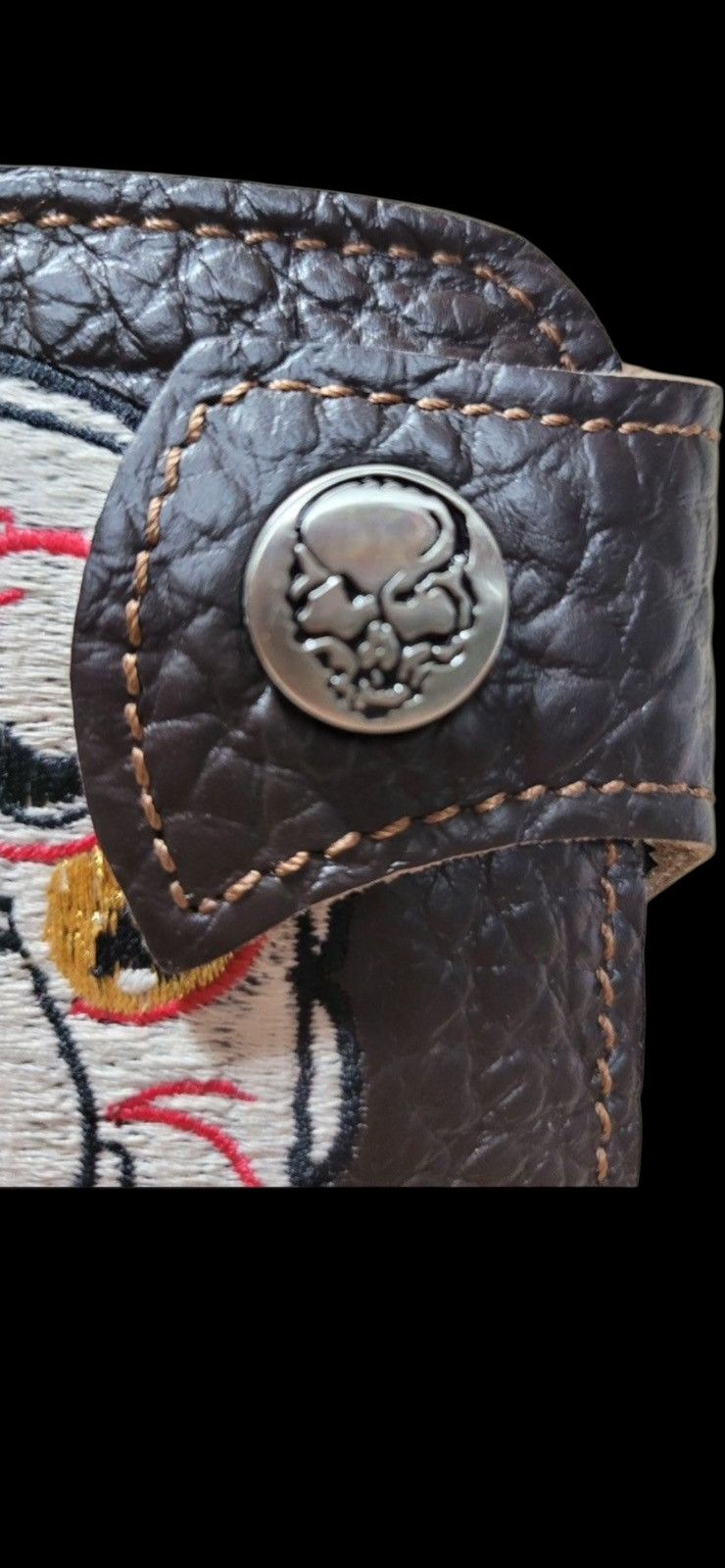Japanese Brand Vintage Japan Kabuki Mask Embroidery Men Wallet Size ONE SIZE - 8 Thumbnail