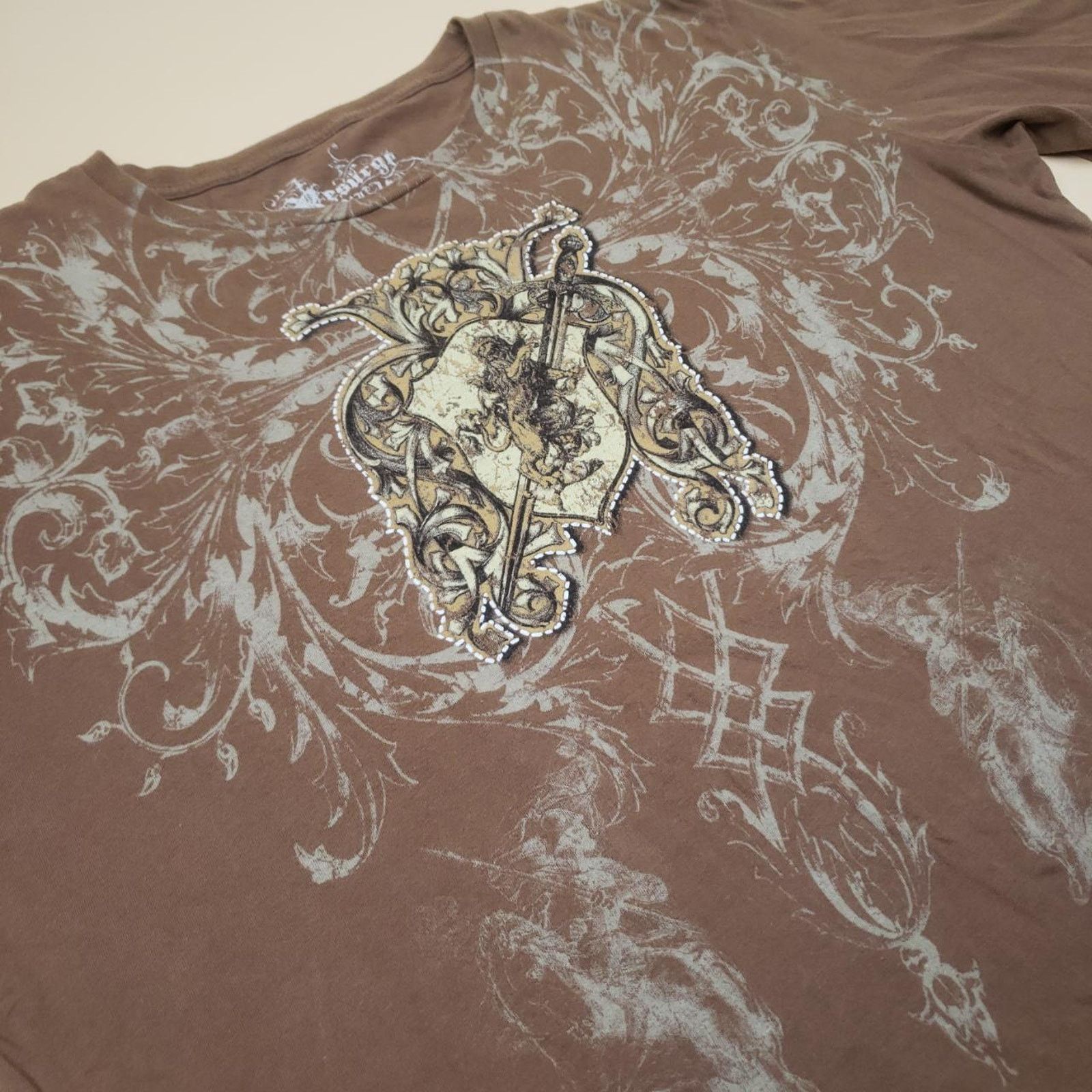 Affliction y2k AOP Graphic T Shirt Resurge Punk Knight Smoke Sword XL Size US XL / EU 56 / 4 - 3 Thumbnail