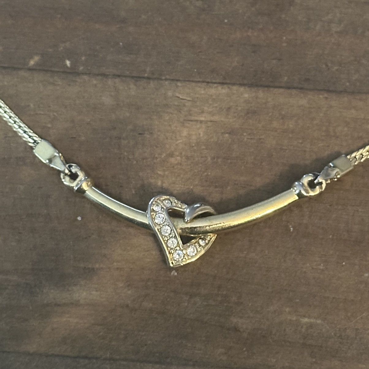 Other Gold tone open heart rhinestone heart necklace Size ONE SIZE - 3 Thumbnail