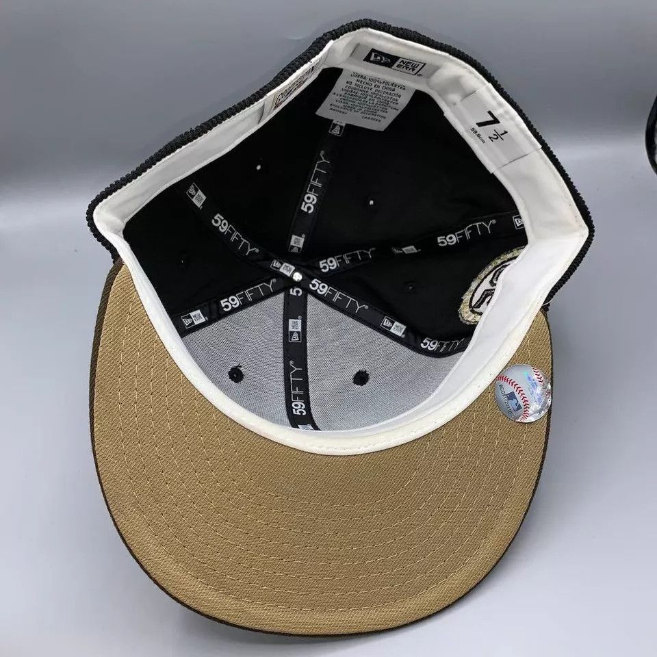 New Era Seattle Mariners Hat Men 7 1/2 Black Corduroy Fitted Cap Size ONE SIZE - 5 Thumbnail